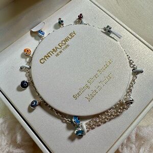 NWT Cynthia Rowley Evil Eye Adjustable Sterling Silver Bracelet